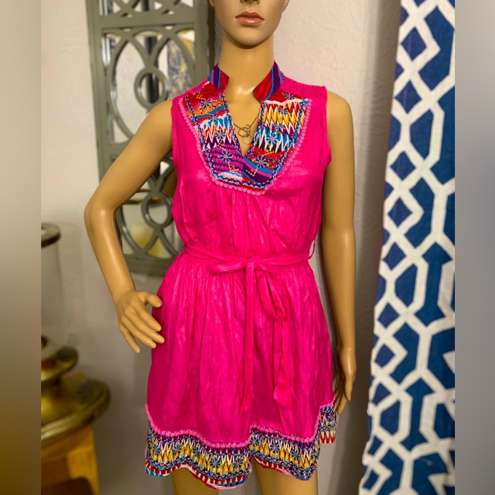 AMP EMBROIDERED PINK DRESS